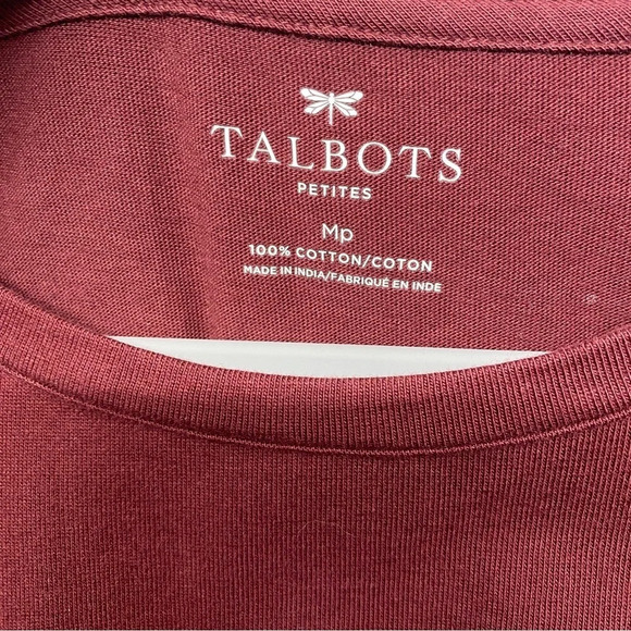 Talbots 3/4 Sleeve Blouse Owl Bird Sequin Embellished MP Red Maroon - Picture 3 of 7